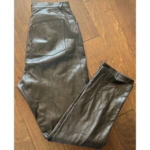 Vintage Reflections By Spiegel Women Brown Leather Pants High Rise Size 14 EUC